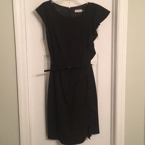 Calvin Klein belted ruffle dress - new with tags